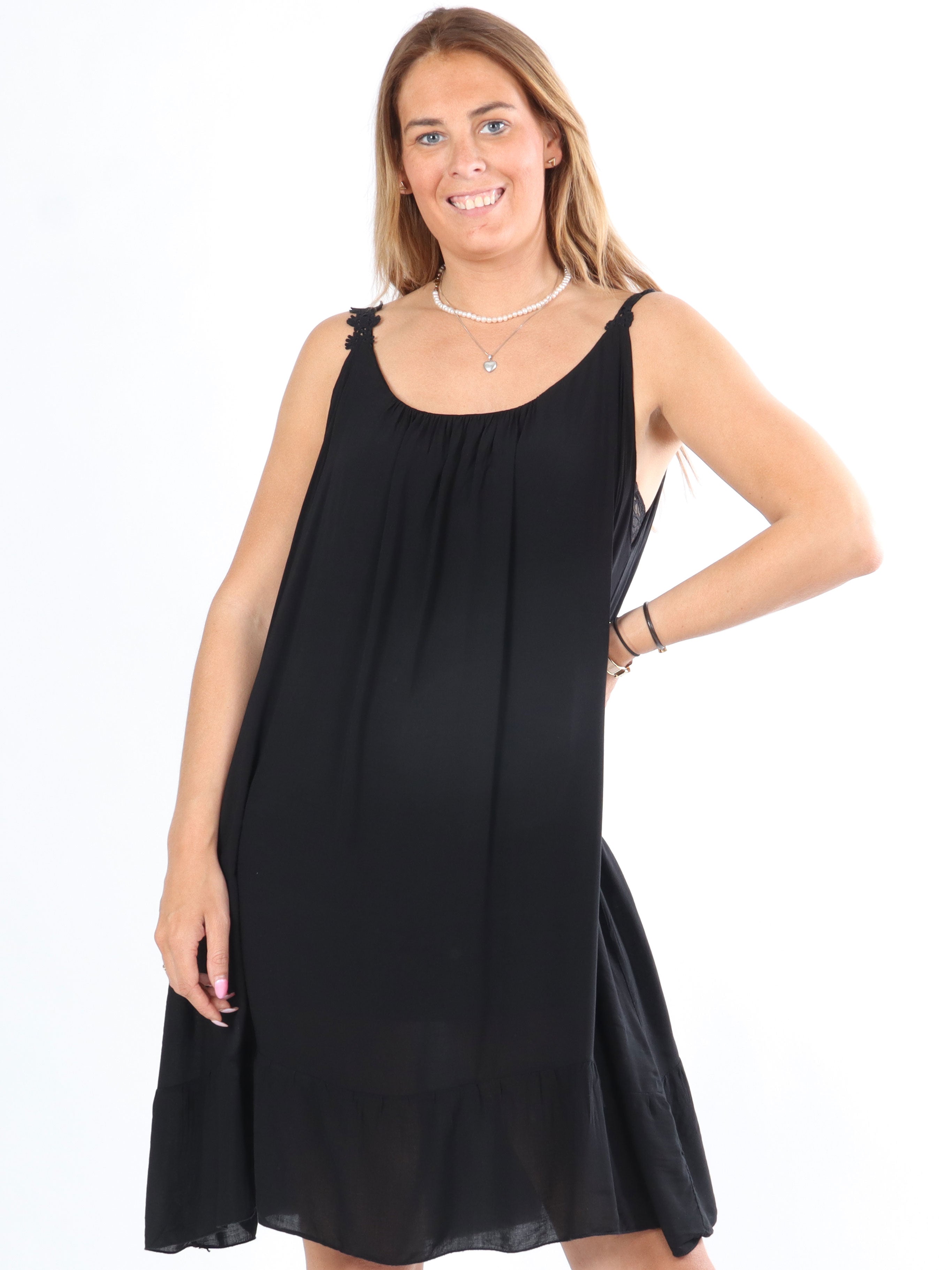 Frida - Klänning med broderade band